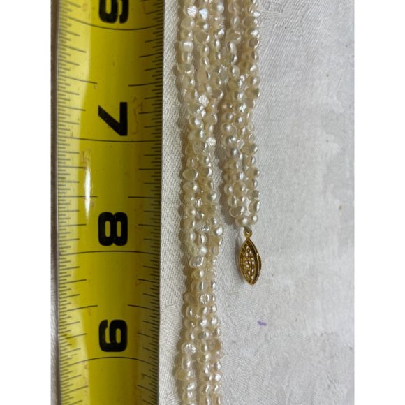 Seed Pearls 17” Necklace  Matching Bracelet 8.5” Vintage Goldtone Filigree Clasp - Picture 9 of 9